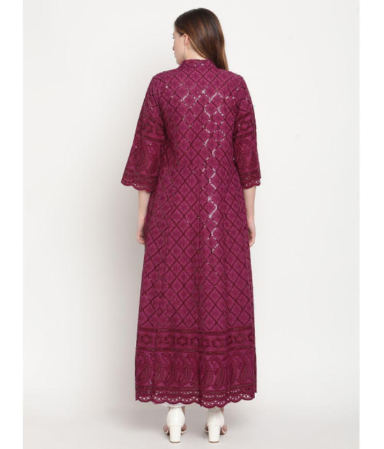 Queenley - Purple Cotton Women's Flared Kurti - None