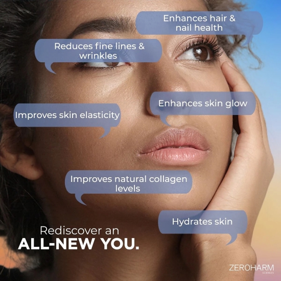 ZEROHARM Collagen Builder: Anti-aging for women, boosts collagen, wrinkle-free, promotes skin regeneration, elasticity, and radiance.-ZEROHARM Collagen Builder: Anti-aging, natural glow, improves