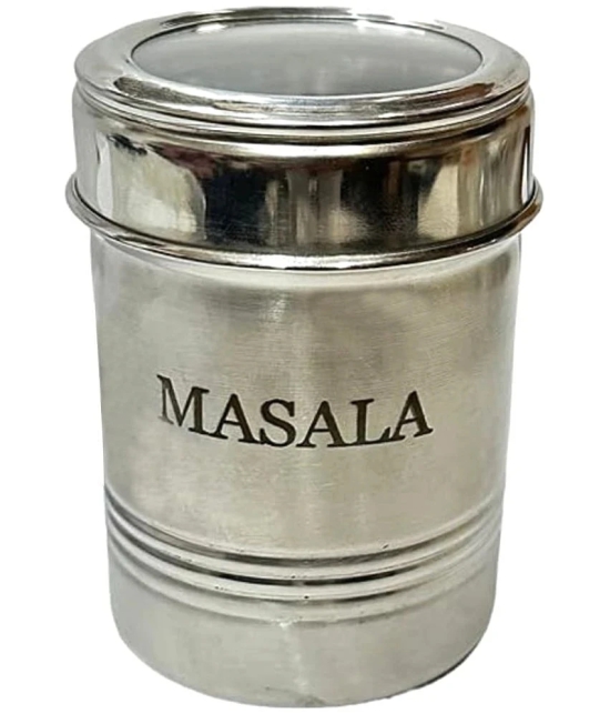 Dynore Masala Dabbi Steel Silver Spice Container ( Set of 1 ) - Silver