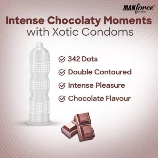 MANFORCE Wild 3 in 1 Chocolate Flavoured Condom  (20 Sheets)