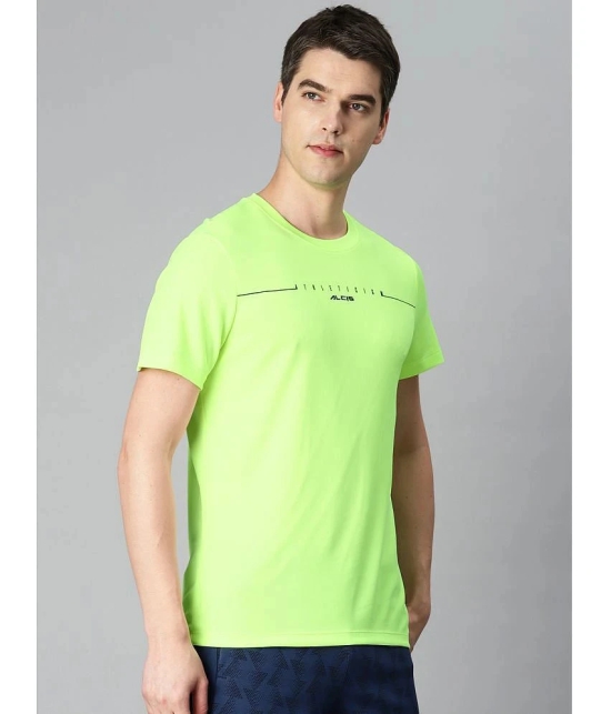 Alcis Fluorescent green Polyester Slim Fit Mens Sports T-Shirt ( Pack of 1 ) - None