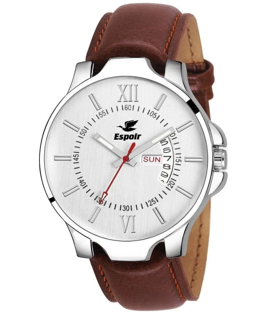 Espoir - Brown Leather Analog Mens Watch