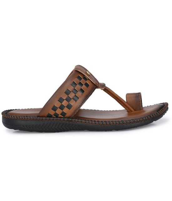 Leeport Tan Mens Kolhapuris - None