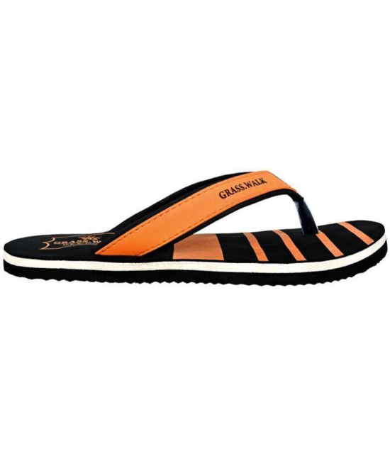 GRASS WALK - Orange Men's Thong Flip Flop - None