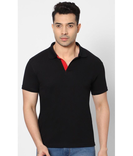 HJ HASASI - Black Cotton Blend Slim Fit Mens Polo T Shirt ( Pack of 1 ) - None