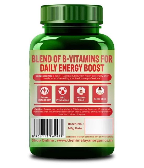 Himalayan Organics Vitamin B Complex with 100% RDA B1, B2, B3, B5, B6, B7, B9 & B12 120 Tablet