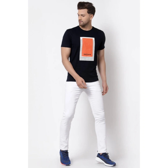 RedTape Navy Graphic Print Pure Cotton Men's T-Shirt