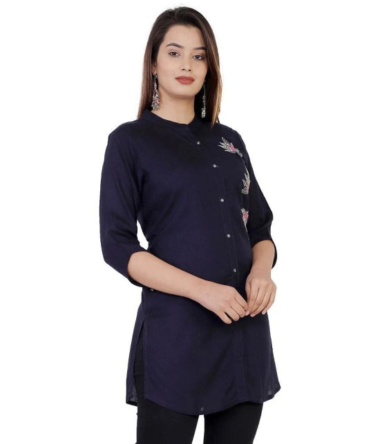 JC4U - Blue Rayon Womens Straight Kurti ( Pack of 1 ) - None