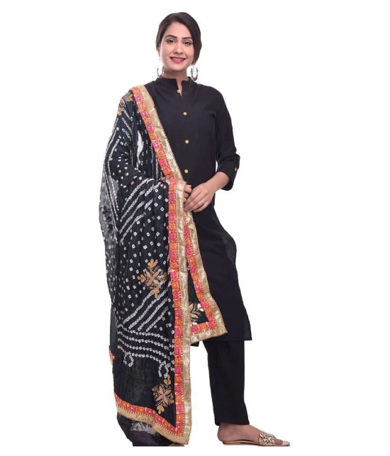 Apratim Black Art Silk Gota Patti Dupatta