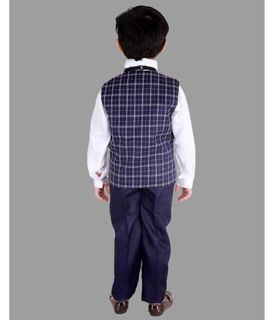 Fourfolds - Navy Blue Cotton Blend Boys Shirt & Pants ( Pack of 1 ) - None