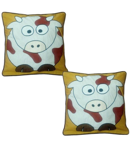 Hugs'n'Rugs Cotton Cushion Covers Pack of 2 (40 x 40 cm ) - Multi