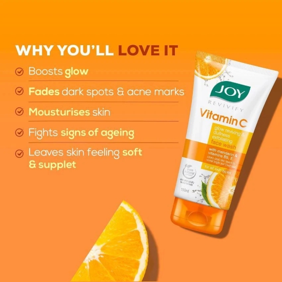 Joy Skin Brightening Vitamin C Face Wash For Naturally Glowing Skin 150ml, (Pack of 1)