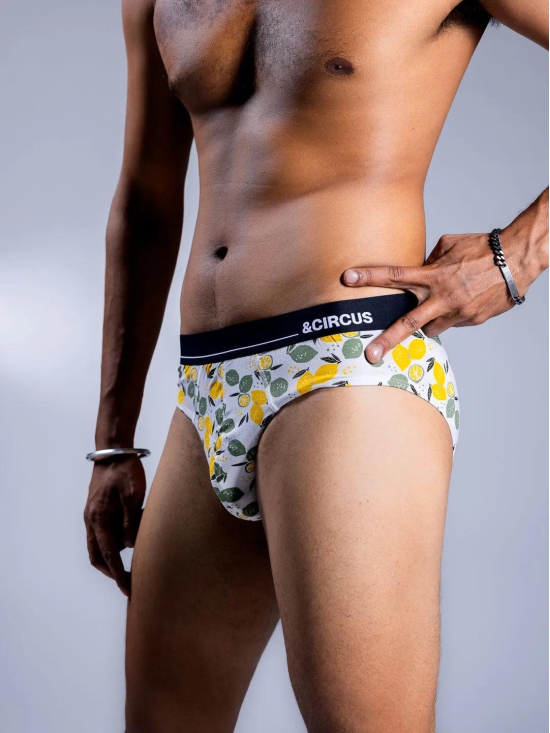 Men's Briefs - Lemon Crush-2XL