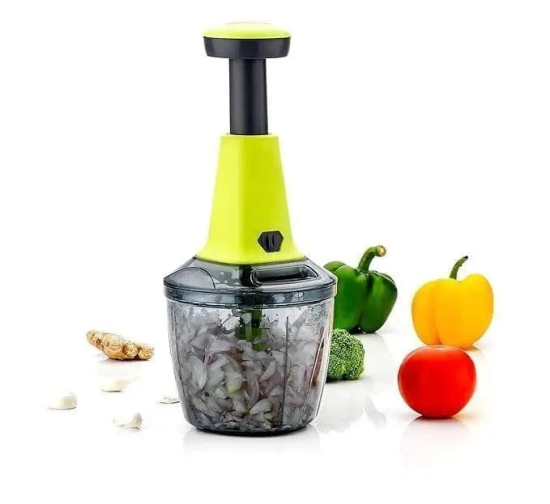 Uttamrobotics Food Chopper , Steel Large Manual Hand-Press Vegetable Chopper Mixer Cutter to Cut