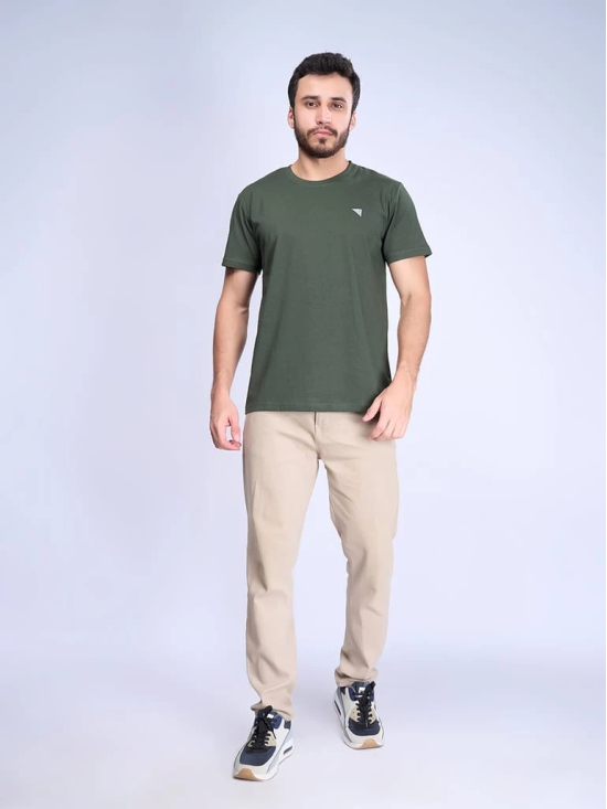 Mens 100% Cotton Hunter Green Half Sleeves Expert Tee - ET5