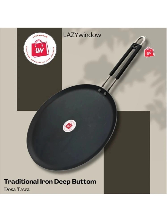 LAZYWINDOW Iron Dosa Tawa ( Pack of 2 ) - Black