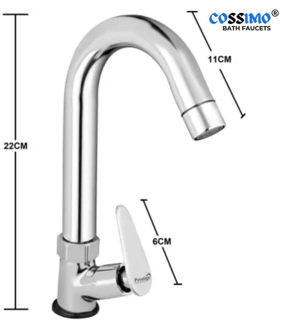 Cossimo Brass Vignet Swan Neck Pillar Tap for WashBasin Brass Wash Basin Tap (Pillar Cock)