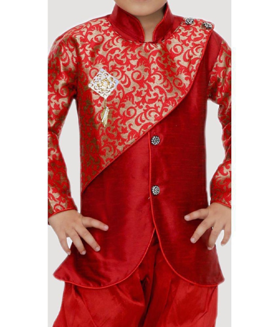 Rydho - Red Polyester Boys Kurta With Churidar ( Pack of 1 ) - None