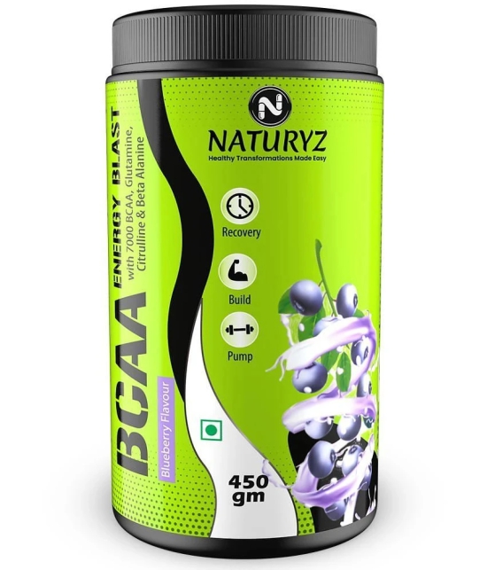 NATURYZ BCAA Energy Blast Pre Intra Post Workout For Recovery & Energy - 450g(BlueBerry Flavour)