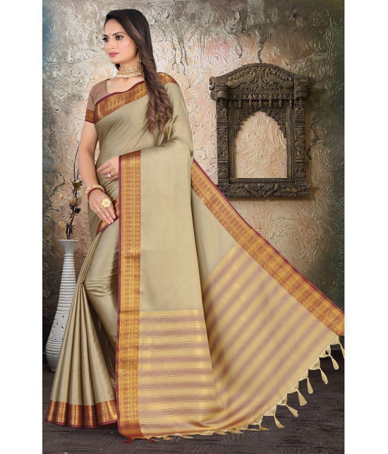 LEELAVATI - Cream Silk Saree With Blouse Piece ( Pack of 1 ) - Cream