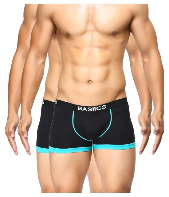 BASIICS By La Intimo - Black Cotton Mens Trunks ( Pack of 2 ) - XL