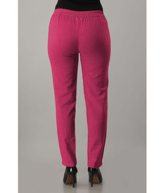 FabbibaPrints - Magenta Cotton Regular Women's Casual Pants ( Pack of 1 ) - None