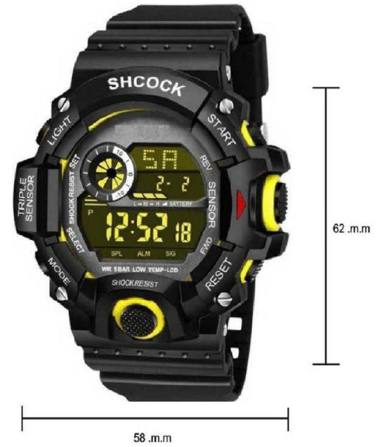 Hala Yellow Dial Digital Boys Watch ( Pack of 1 )