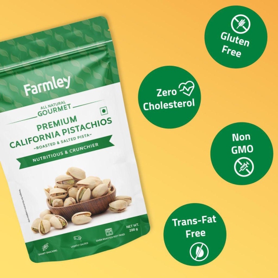 Farmley Premium California Roasted & Salted Pistachios  (200 g)