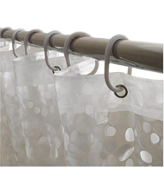 CASA FURNISHING White PVC Shower Curtain ( Single )