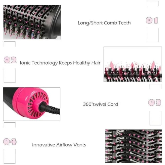 Hair Dryer Brush - Hot Air Brush One Step Hair Dryer & Volumizer 3 in 1 Brush Blow Dryer Styler for Rotating Straightening