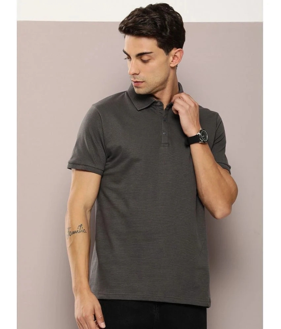 Dillinger Cotton Regular Fit Solid Half Sleeves Mens T-Shirt - Grey ( Pack of 1 ) - None