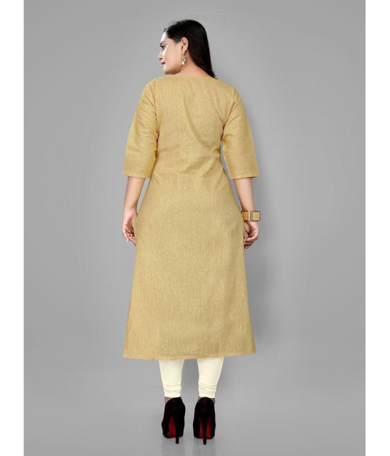 RIAANA - Yellow Cotton Womens Straight Kurti ( Pack of 1 ) - None