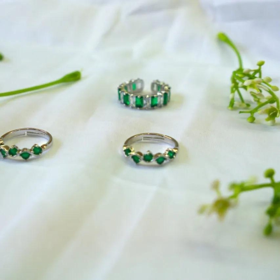 Ring - Emerald-White & Pink