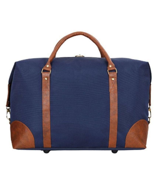 Leather World Blue Solid M Duffle Travel Bag - M