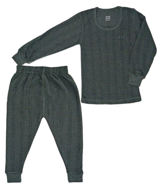 HAP Kids Full Sleeves Thermal Top & Pajama Set (Pack Of Two) Grey | For Boys & Girls |Winter Inners - None