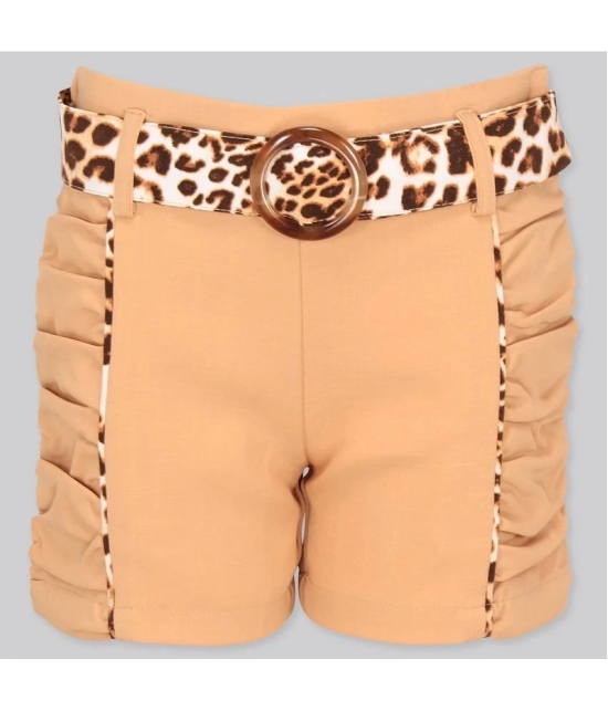 Cutecumber - Brown Georgette Girls Hot Pants ( Pack of 1 ) - None