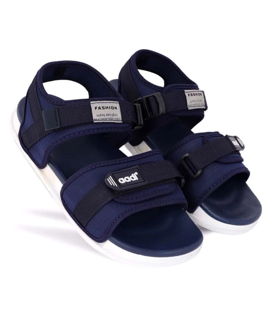 Aadi Blue Synthetic Leather Sandals - 7