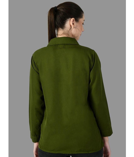 DKGF Fashion - Green Crepe Womens Shirt Style Top ( Pack of 1 ) - None