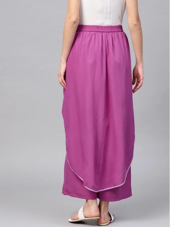 Women Purple Relaxed Loose Fit Trousers