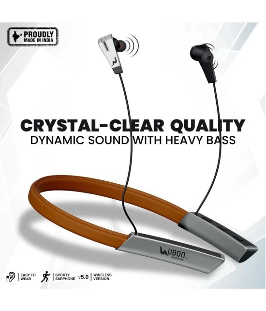 UBON 3960 700HOURS STANBY Bluetooth Bluetooth Neckband On Ear 70 Hours Playback Active Noise cancellation IPX4(Splash & Sweat Proof) Brown