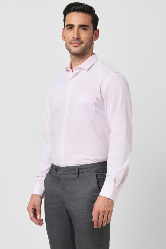 Men Pink Slim Fit Formal Full Sleeves Formal Shirt