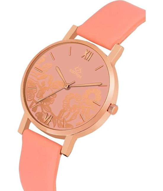 Septem Peach Leather Analog Mens Watch