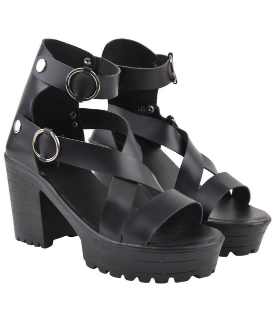 Shoetopia - Black Women''s Sandal Heels - None