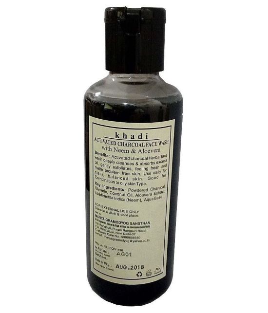 Khadi Activated Charcoal ( Paraben & Sulphate Free) Face wash 210ml