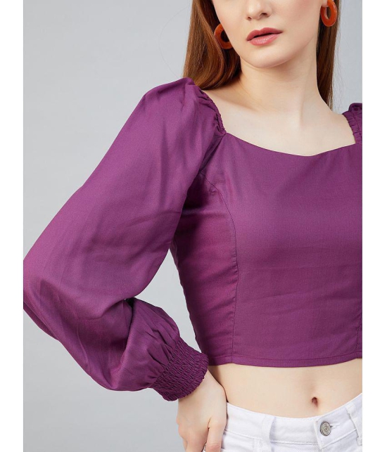 Rare Rayon Crop Tops - Purple Single - L