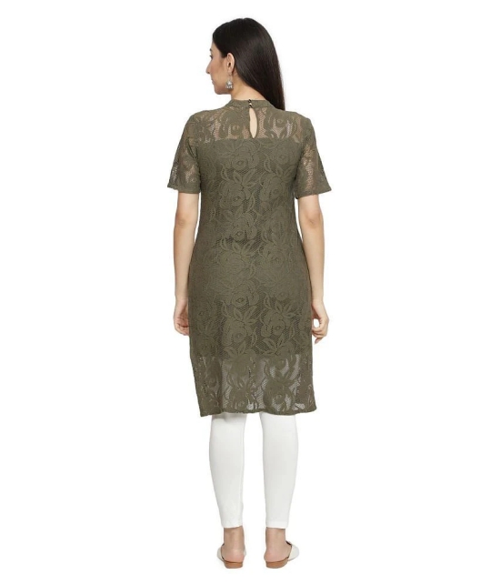 NUEVOSDAMAS - Green Cotton Womens Straight Kurti ( Pack of 1 ) - M