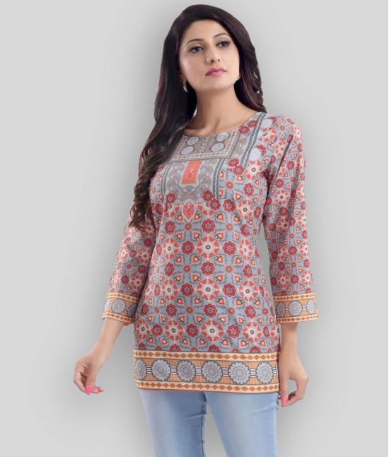 Meher Impex - Grey Crepe Womens Straight Kurti ( Pack of 1 ) - 3XL