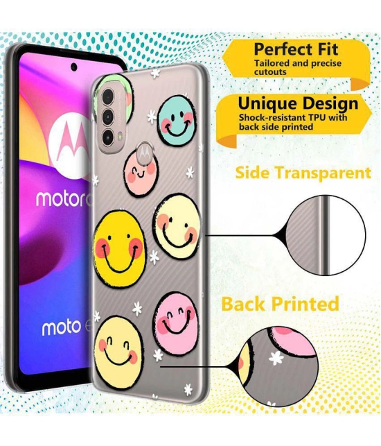 NBOX - Multicolor Silicon Printed Back Cover Compatible For Motorola Moto E40 ( Pack of 1 )