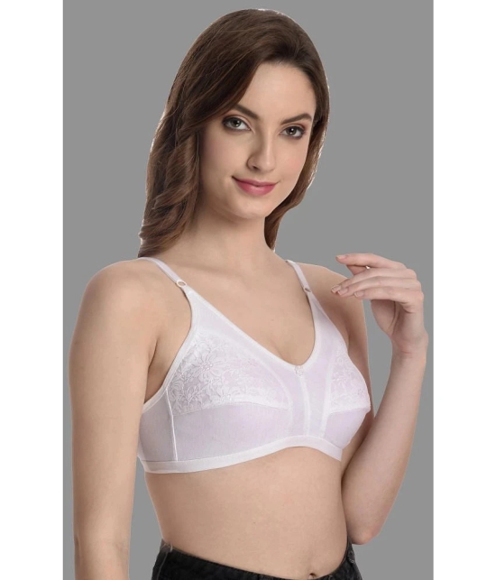 Madam - White Cotton Non Padded Womens T-Shirt Bra ( Pack of 1 ) - None