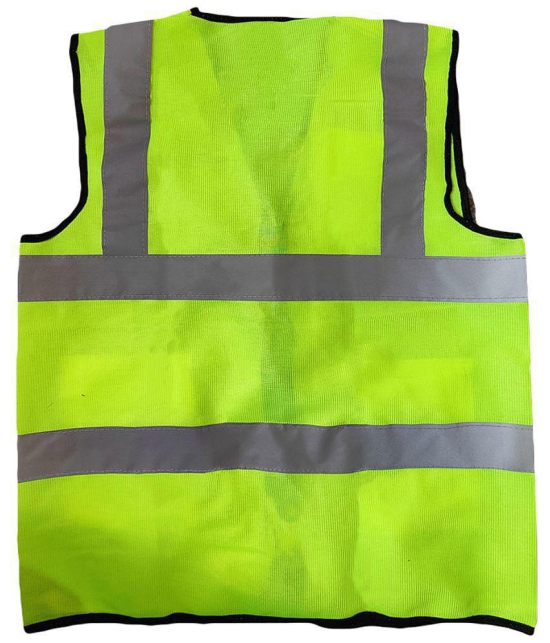 High Visibility Reflective Safety Zipper Jacket with Pockets ( PACK OF 1) Green Safety Jacket